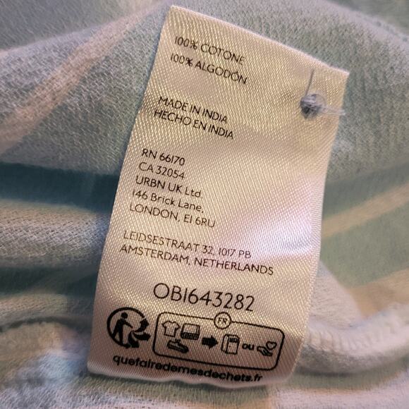 NWT Standard Cloth Men's Button Down Shirt Blue White Striped Short Sleeve Small - Picture 11 of 12